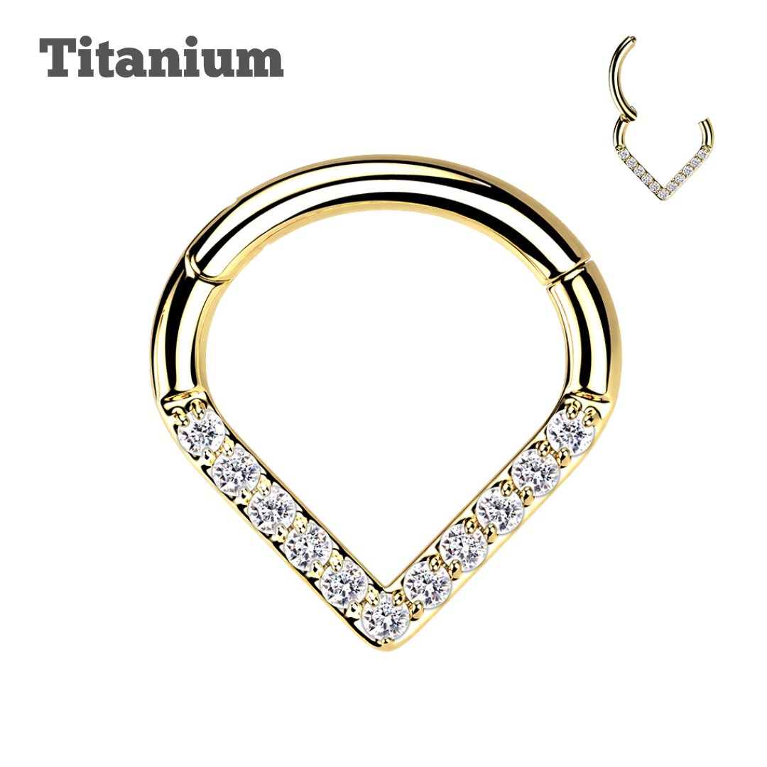 Titanium Paved V Hinged Hoop