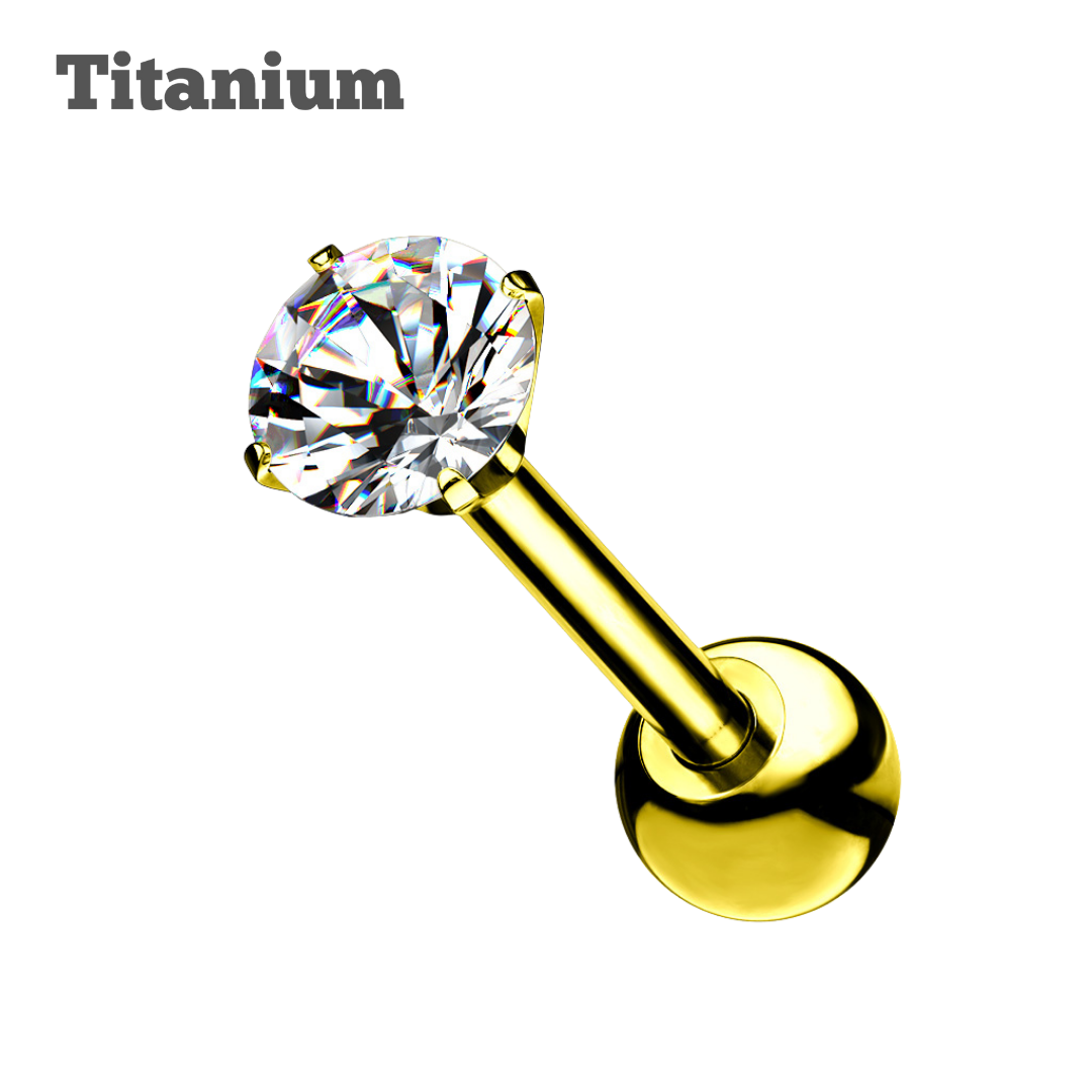 Titanium Pronged Gem Barbell