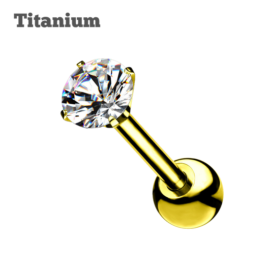 Titanium Pronged Gem Barbell