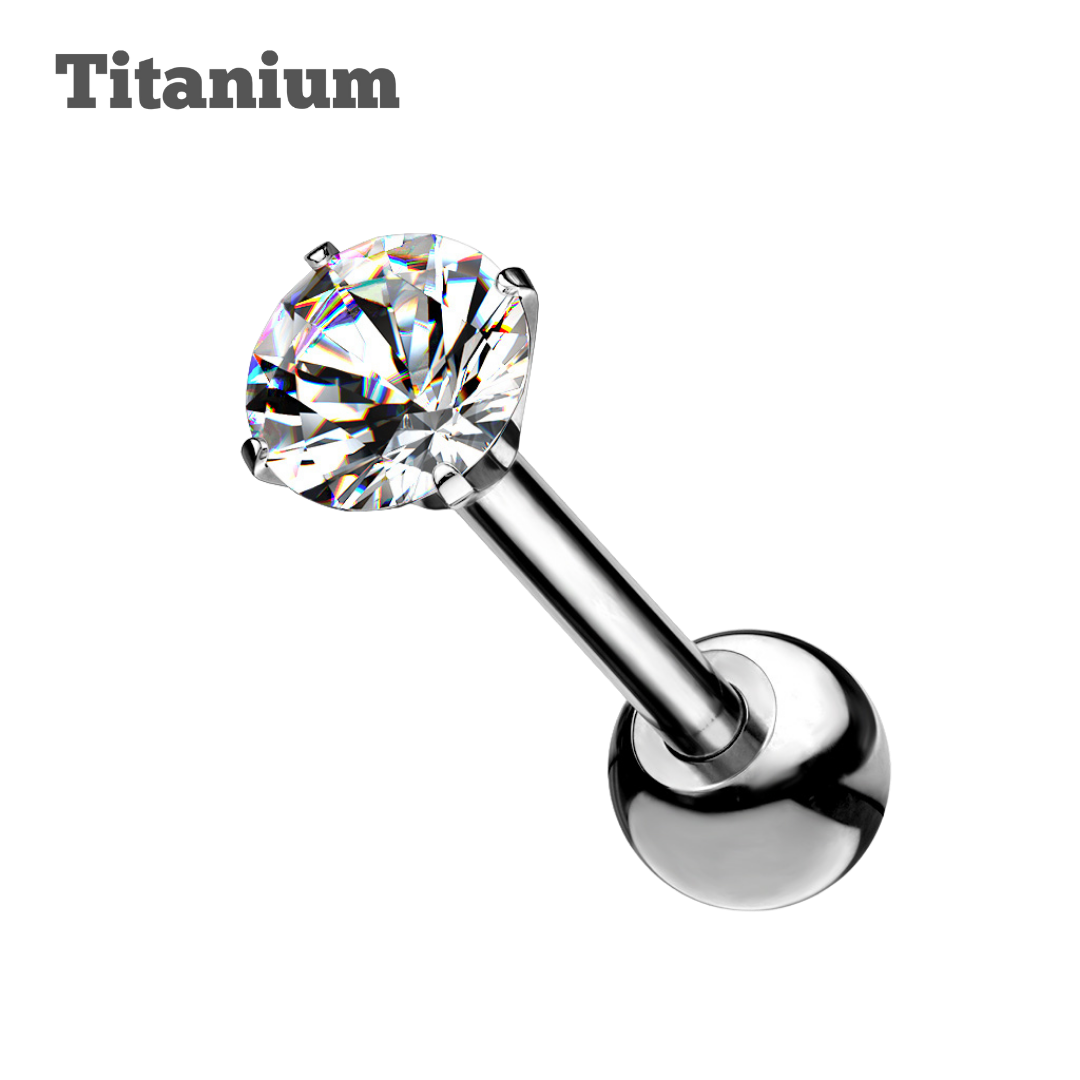 Titanium Pronged Gem Barbell