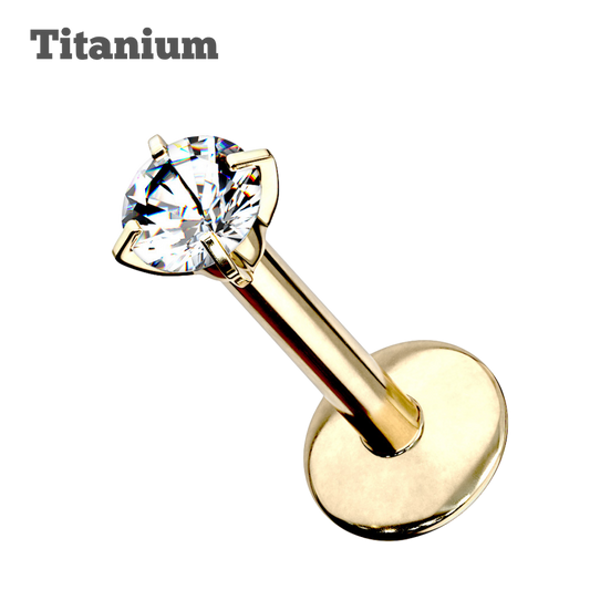 Titanium Pronged Gem Internally Threaded Labret