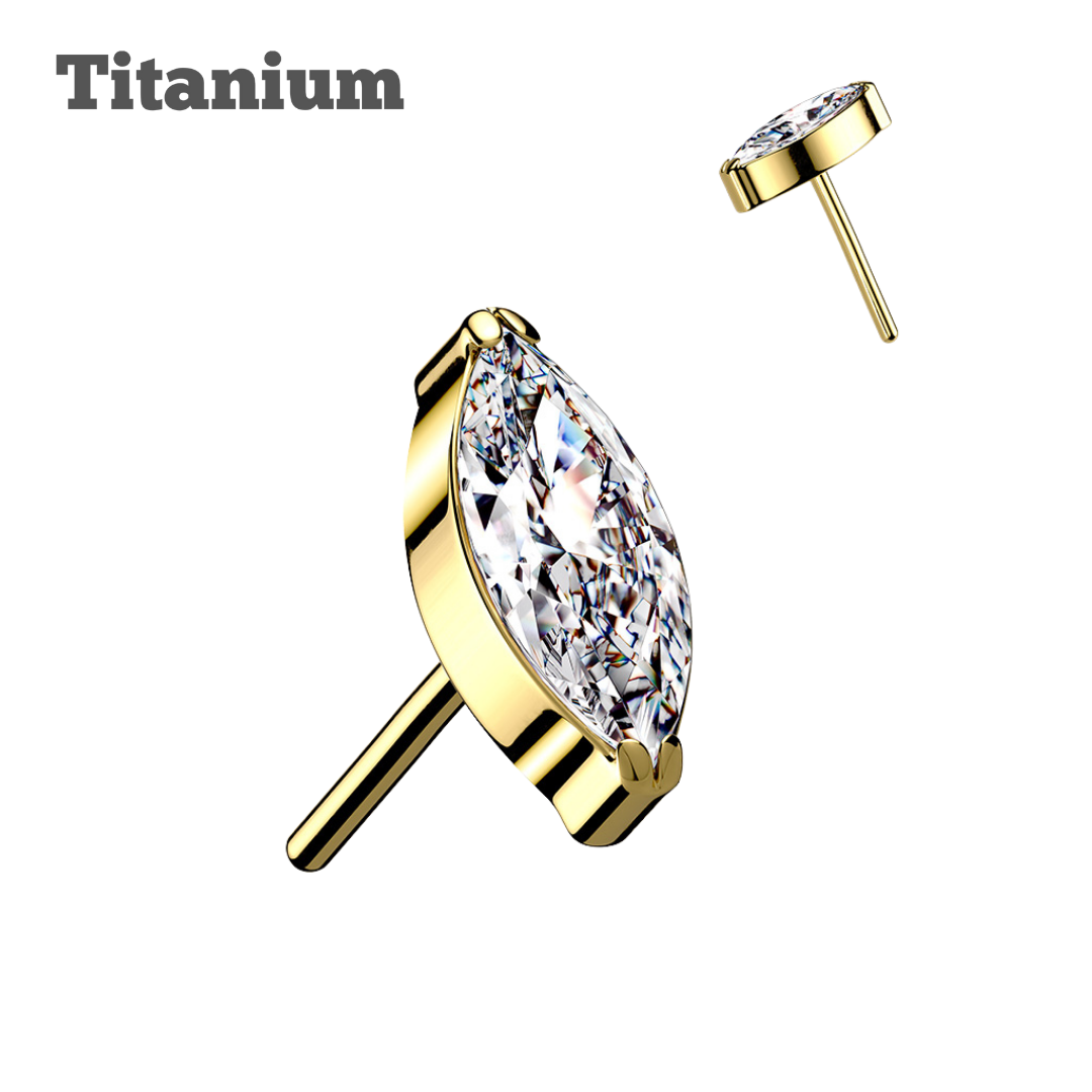 Titanium Solitaire Marquis Threadless Top
