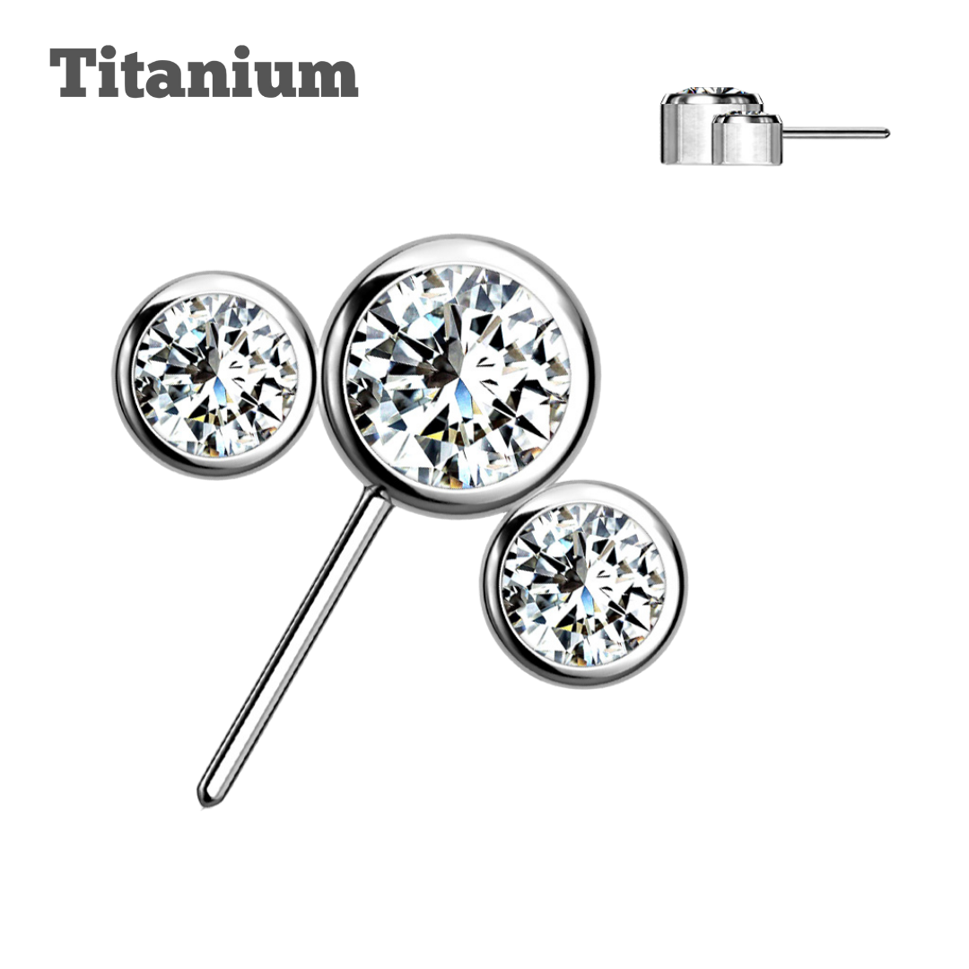 Triple Gem  Sidefacing Titanium Threadless Top