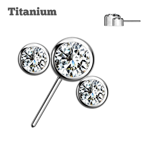 Triple Gem  Sidefacing Titanium Threadless Top