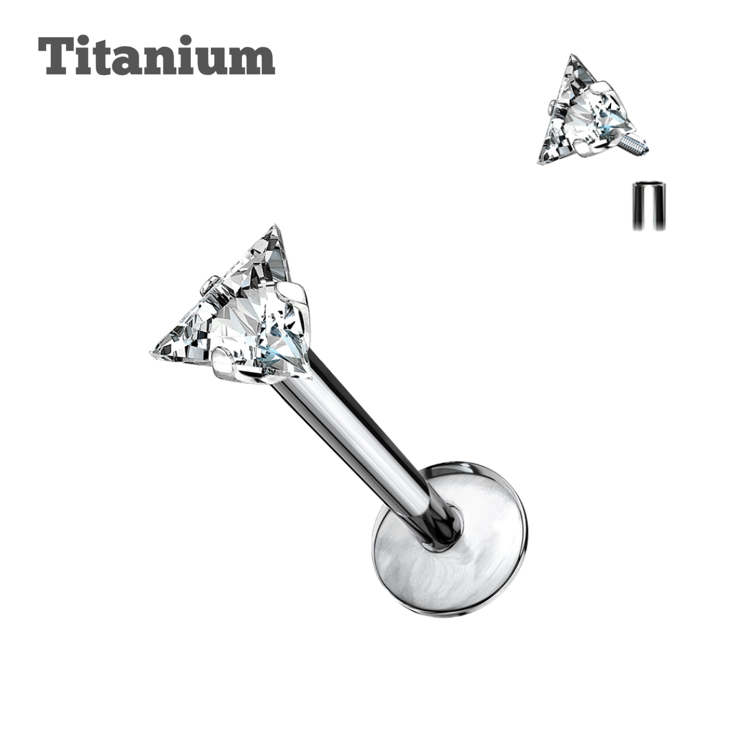 Titanium Internally Threaded Triangle Labret