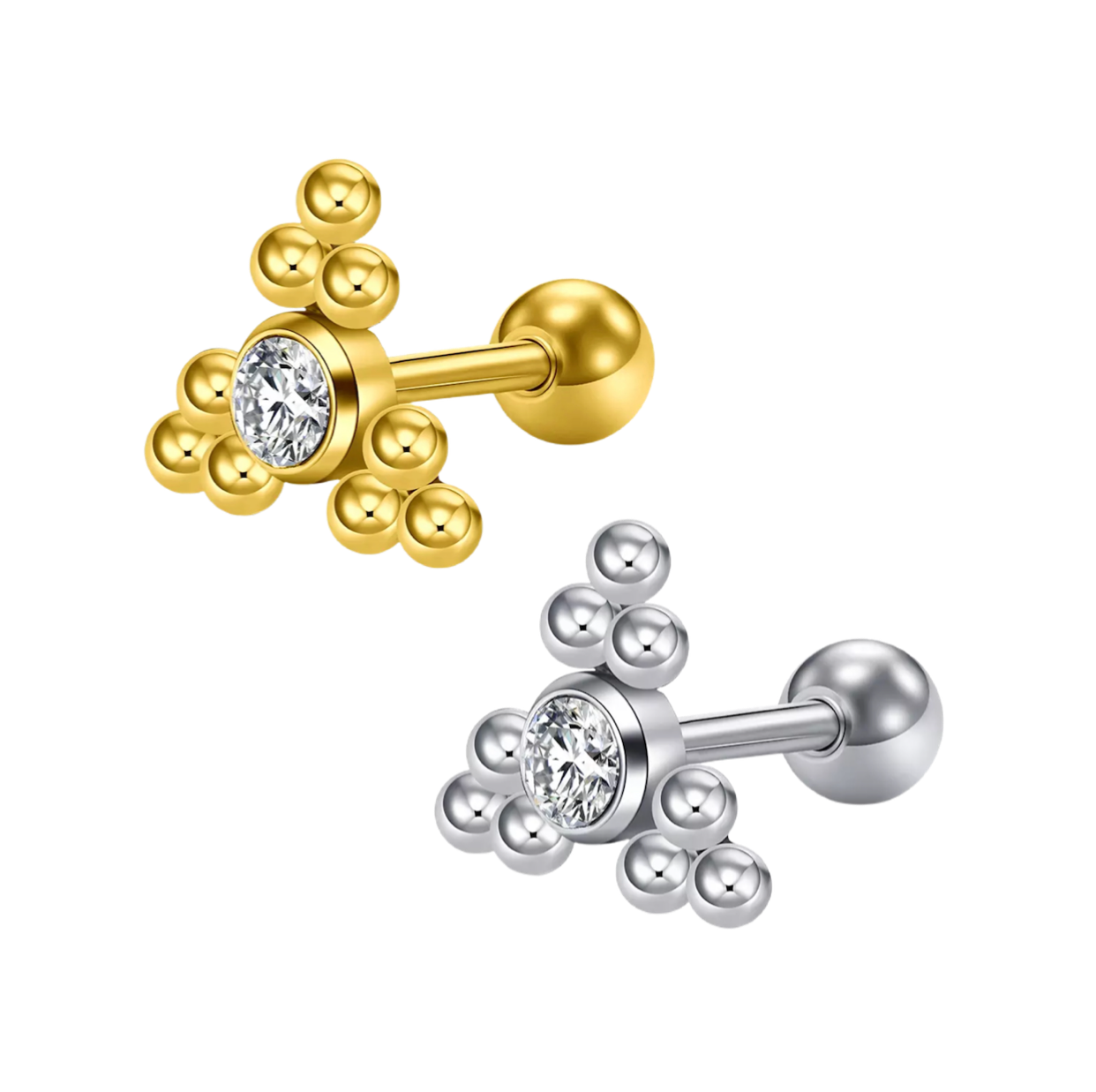 Tribeaded Gem Barbell