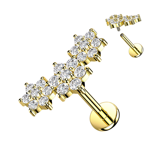 Triple Flower Cluster Labret