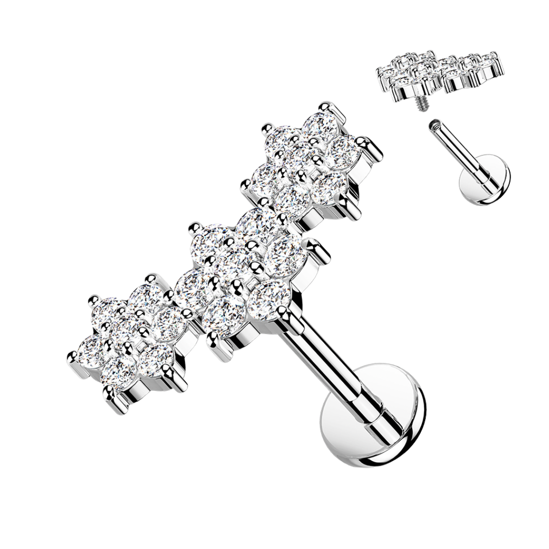 Triple Flower Cluster Labret