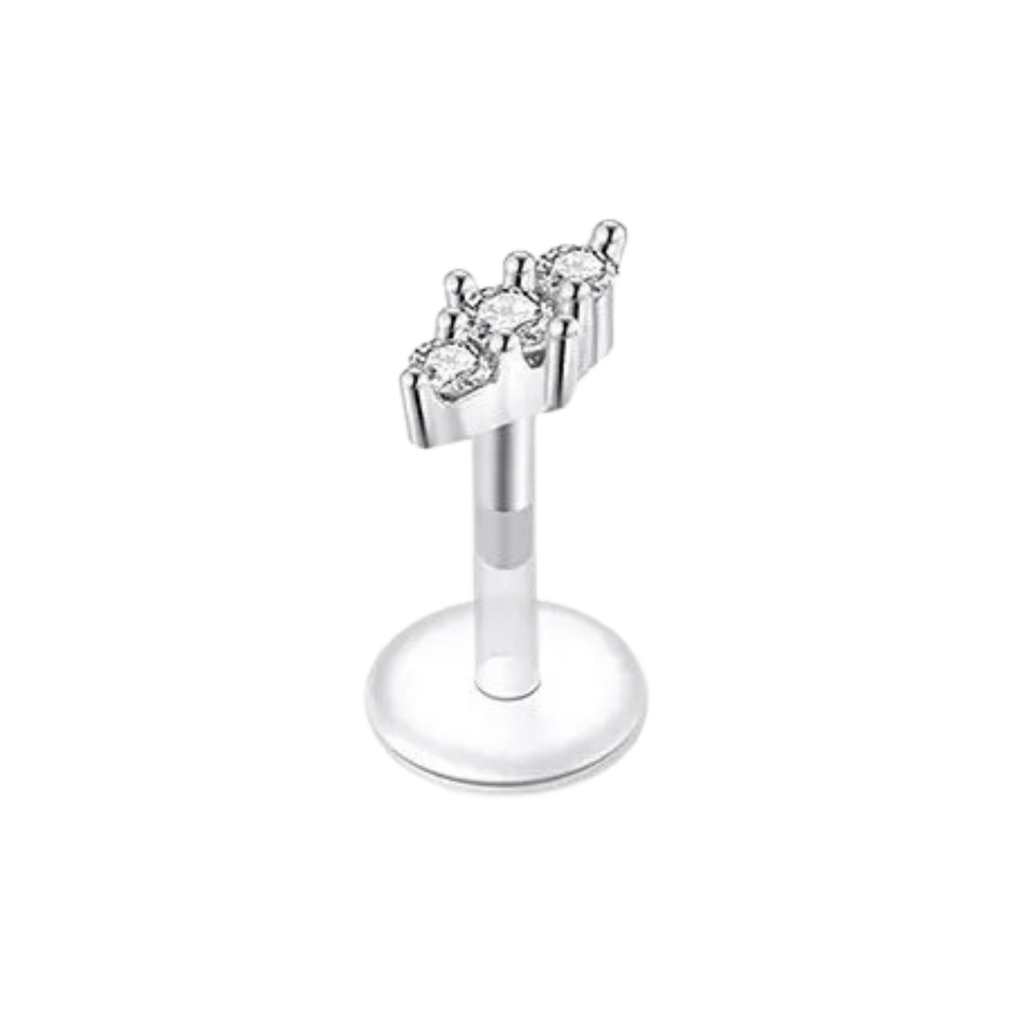 Triple Gem Cluster Silicon Plastic Labret