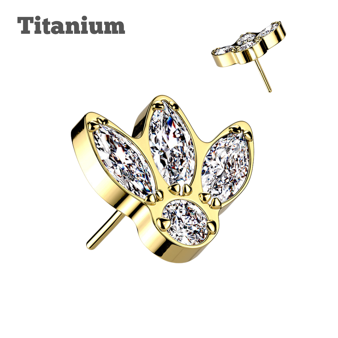 Triple Marquis Gem Titanium Threadless Top