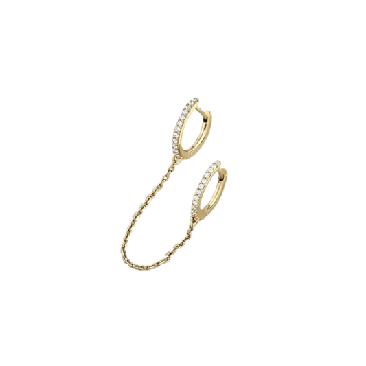 Chained Double CZ Pave Clicker