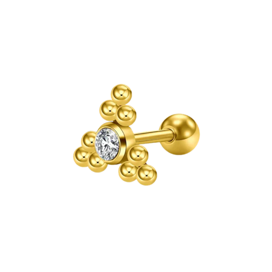 Tribeaded Gem Barbell