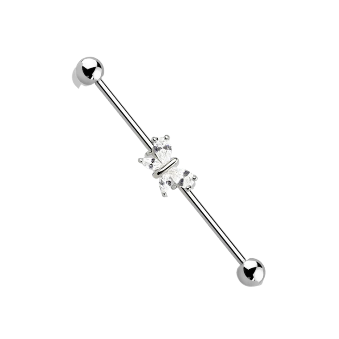 Sparkling Butterfly Industrial Barbell
